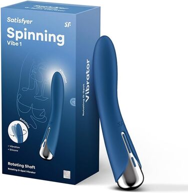 Вібратор Satisfyer Spinning Vibe 1 G-Punkt | 12 вібрацій та 5 програм обертання | Для жінок | Водостійкий (IPX7) | (Блакитний)