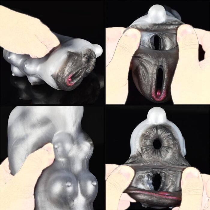 Масажер для чоловіків Guspiun 670g з реалістичним дизайном, 3D силікон, подвійний тунель, сексуальна іграшка для соло