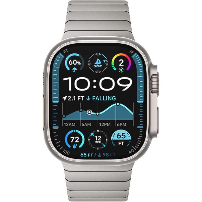 Металевий ремінець CHANCHY для Apple Watch Ultra 3/2/1, Series 11/10/9/8/7/6/5/4/3/2/1, SE — сталевий браслет-заміна (42, 44, 45, 46, 49 мм), титановий колір