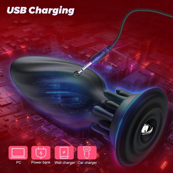 Вібратор для анусу TYDAY для жінок з 10 вібраціями, 360° обертанням, масажер простати, водонепроникний силікон, секс-іграшка для чоловіків та жінок з бездротовим пультом керування