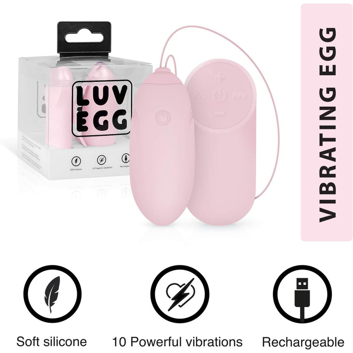Вібраційний масажер LUV EGG з пультом керування - для пар та початківців. 10 режимів, водонепроникний, перезаряджається, зелений (рожевий)