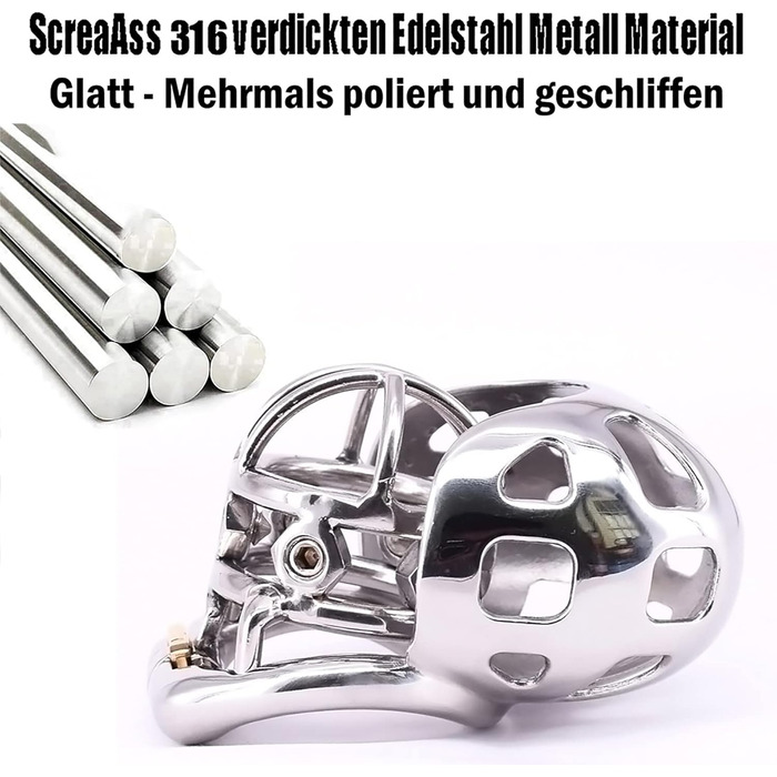 Металевий кайданок для яєчок з кільцем для пеніса, срібний, 40 мм | Кайданок для яєчок, преміум якість