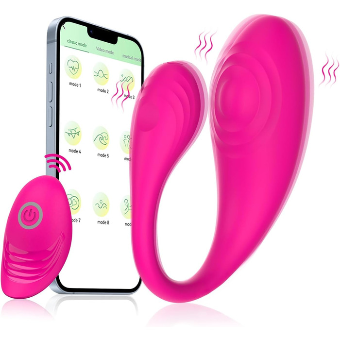 Тренування тазового дна для жінок з пультом дистанційного керування, інтелектуальний тренажер м'язів тазового дна, силіконові м'ячі для контролю сечовипускання та вправ для тазового дна (Рожевий)