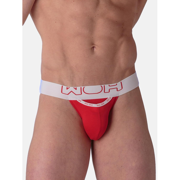 Шорти-боксер WOH для чоловіків, боксер-шорти, G-String, Jockstrap, сексуальна білизна, шорти-боксер, G-String, сексуальна білизна, для чоловіків, сексуальний вигляд, ідеальна посадка, білизна для особливих випадків, принт, (M, Jockstrap Sexy Fun Red)