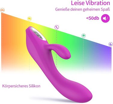 Вібратор для жінок Adorime Silikon Rabbit Vibrator – анальний вібратор, 7 режимів, фіолетовий