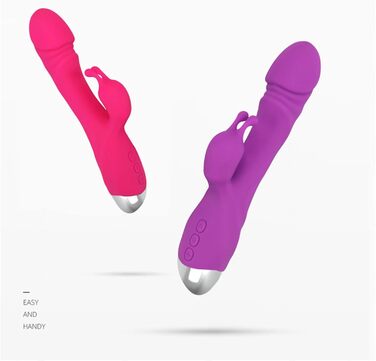 Вібратор для жінок Klitoris та G-точка, Rabbit Silikon, 10 режимів, анальний дildo, реалістичний секс-іграшка, фіолетовий