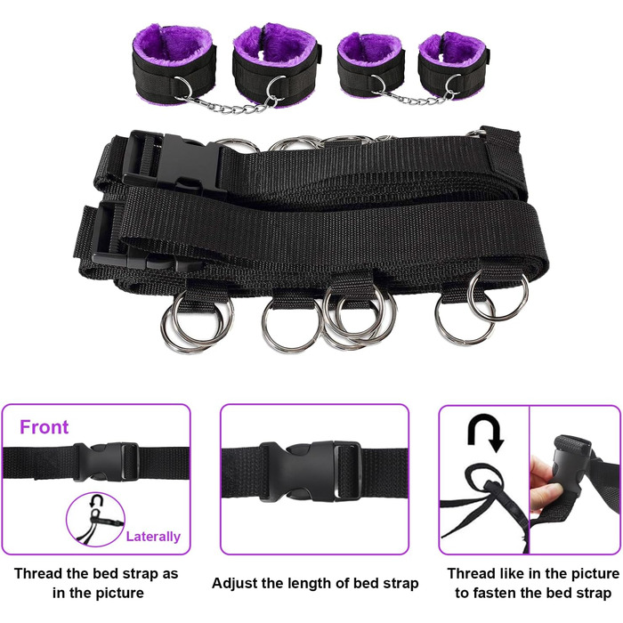 Набір для БДСМ: 14 елементів (кайдани, маска для очей, вібратор, кільця для пеніса). Іграшки для дорослих для жінок, чоловіків, пар.