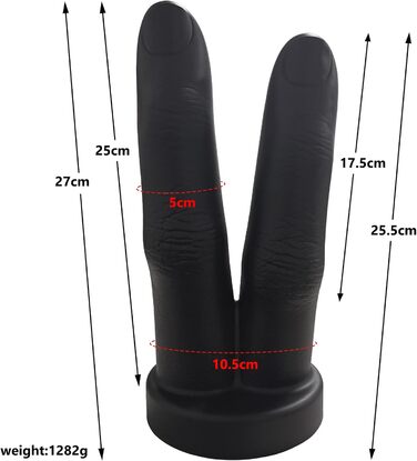 Силіконовий дилда 2.0 з присоскою, 2-в-1, для анального сексу (XXL)