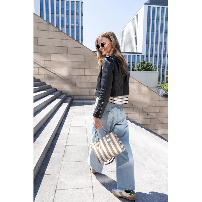 Жіноча сумка-кросбоді reisenthel daily shopper XS прямокутна, колір Summerstripes Coffee