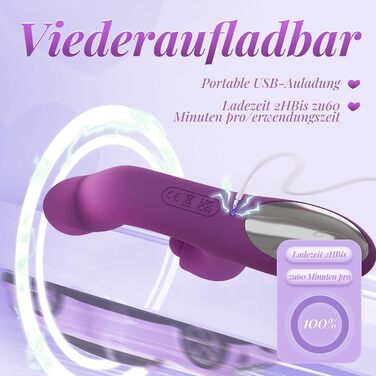 Вібратор для жінок: набір для клітора, сексуальна іграшка з нагріванням, 10 режимів вібрації, стимулятор для пар, фіолетовий