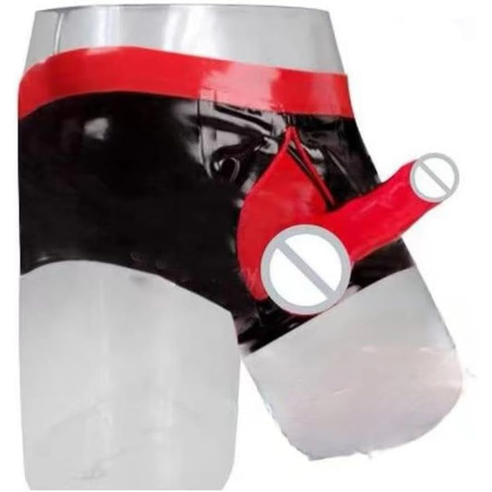 Чоловічі латексні шорти Slip, боксери, труси, нижня білизна, труси-боксер, чорний колір, XL