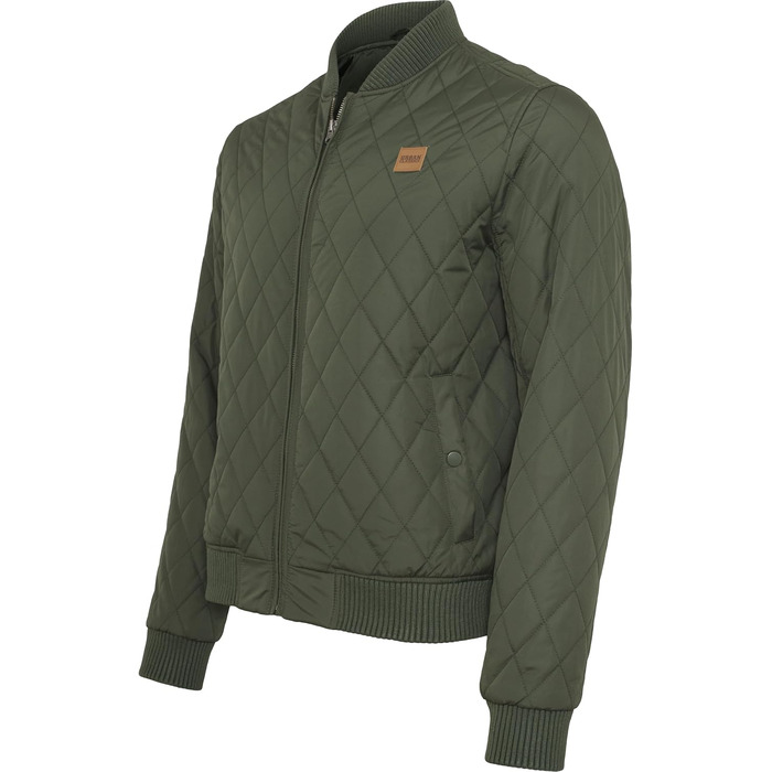 Чоловіча стібана куртка Urban Classics Diamond Quilt Jacket, оливкова, розмір 4XL