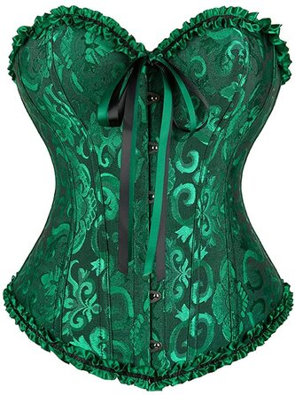 Корсет топ SZIVYSHI для жінок: повний бюст, готичний стиль, вінтажний корсет, бюстгальтер-корсет, чорний та зелений кольори