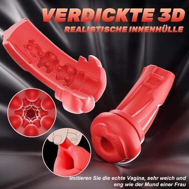 Електричний вібратор для чоловіків 6-в-1 з функцією тримача для телефону, реалістичною ротовою порожниною та керуванням через додаток