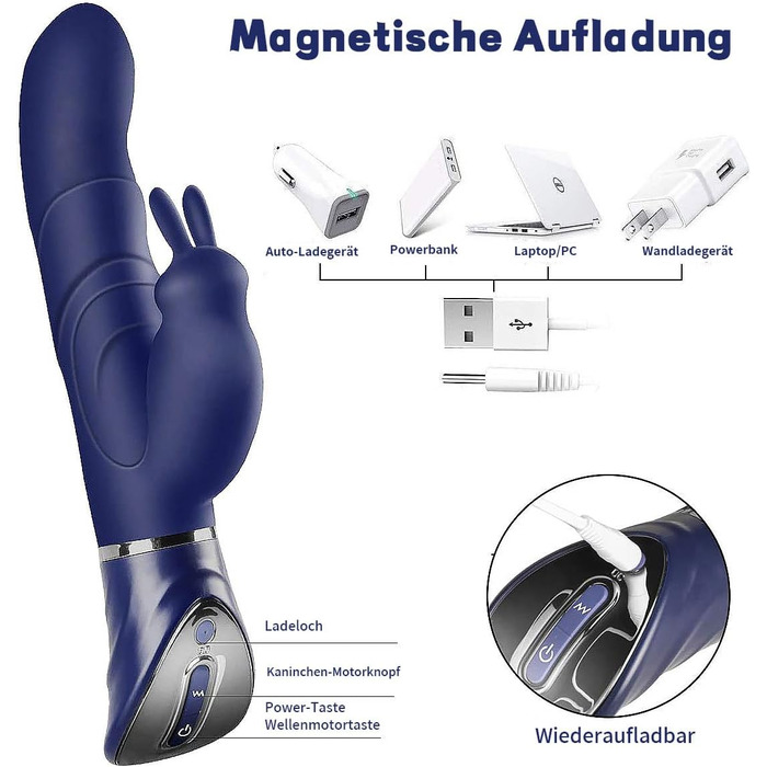 Вібратор для жінок Rabbit, стимулятор клітора та G-точки, з двома моторами, силіконовий дildo, 7 режимів, USB-зарядка, водонепроникний