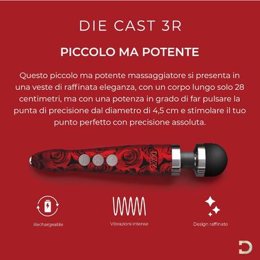 Масажер для жінок Doxy Die Cast 3 - бездротовий вібратор-паличка, рожевий