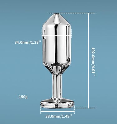 Анальний плагін Linman Metall Konischer для жінок. 3 розміри, діамантовий цоколь. Холодна та гаряча стимуляція. SM-іграшка. Анальні розширювачі. (Синій)