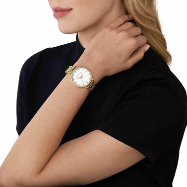 Жіночий годинник Michael Kors Pyper кварцовий, золотистий зі сталевим браслетом та білим циферблатом