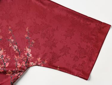 Жіночий халат-кімоно Ledamon: довгий, квітковий, бордовий (один розмір)