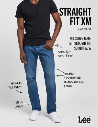 Чоловічі джинси LEE Maddox Regular Straight Fit Extreme Motion, сині