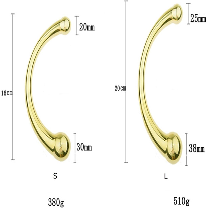 Анальний стимулятор Doppelkopf з подвійним наконеччям: стик, кульки, для чоловіків та жінок. Стимулятор G-точки, вагінальний/анальний дилататор, метал, золото, L, преміум якість