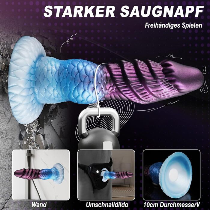 Анальний дилдатор Monster Knot Dildo для чоловіків та жінок, BDSM, стимуляція простати, зелений/блакитний