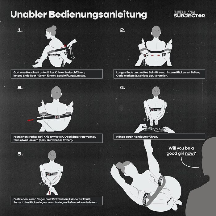 Subjector® Unabler: Набір для БДСМ-ігор для пар, німецька якість. Феттери, наручники, для жінок та чоловіків. Ідеально для початківців та досвідчених користувачів.