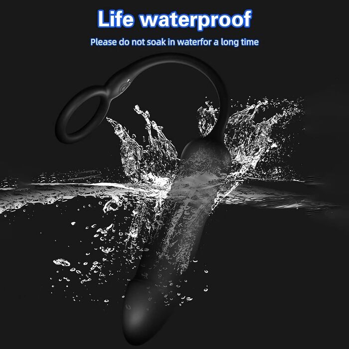 Масажер простати для чоловіків ChicLSQ з кільцем на пеніс, пультом керування та телескопічним вібратором. 3 режими вібрації + 3 режими ковзання. Інтимна іграшка для чоловіків