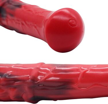 Аналдильдо Roluck 27 см для чоловіків та жінок: стимулятор G-точки, масажер простати, анальний секс-іграшка (червоний + чорний)