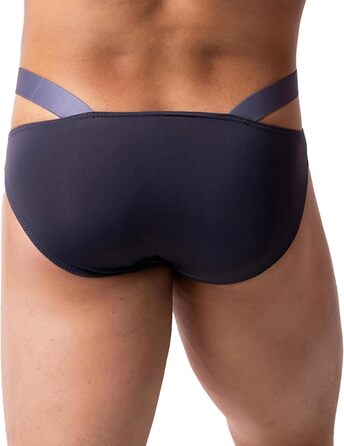 Сліп YUFEIDA для чоловіків: сексуальний дизайн, дихаючий матеріал, низька посадка, спортивний, для занять спортом та фітнесом, XXL (темний сірий)