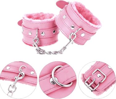 Набір для БДСМ-фетишу: мотузки, наручники, петиш, іграшки для дорослих (рожевий)