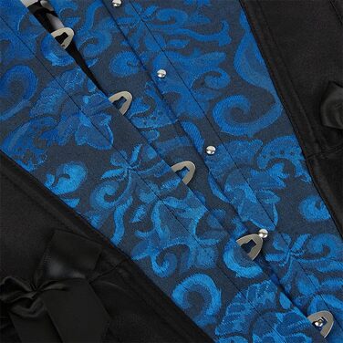 Корсет-корсет Grebrafan для жінок у готичному стилі, чорно-синій, для вечірок та свят