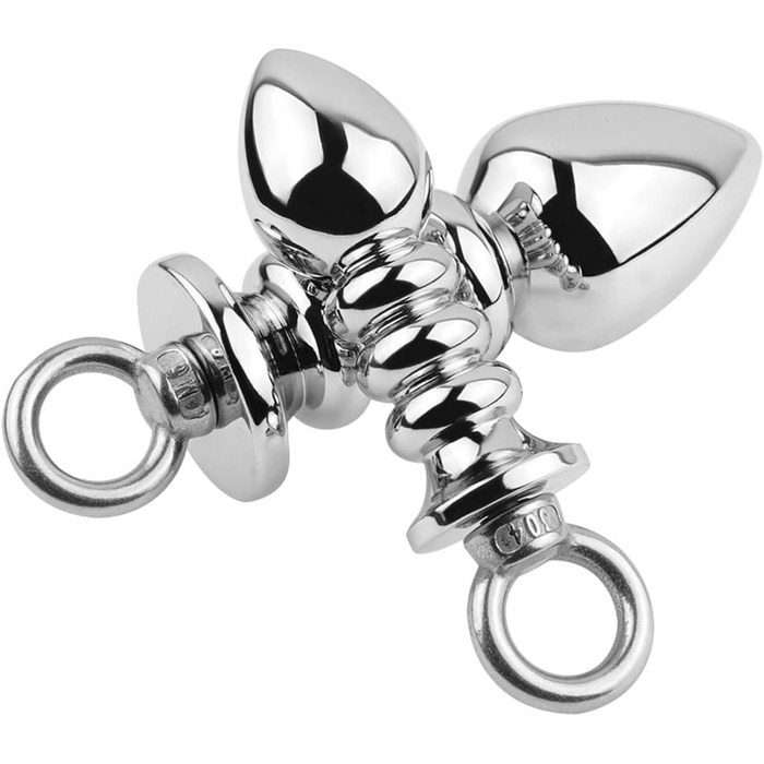 Анальний масажер Ruikan з кільцем для тяги, набір 3 шт. (S, M, L) - сталь, стимулятор G-точки, для жінок та чоловіків