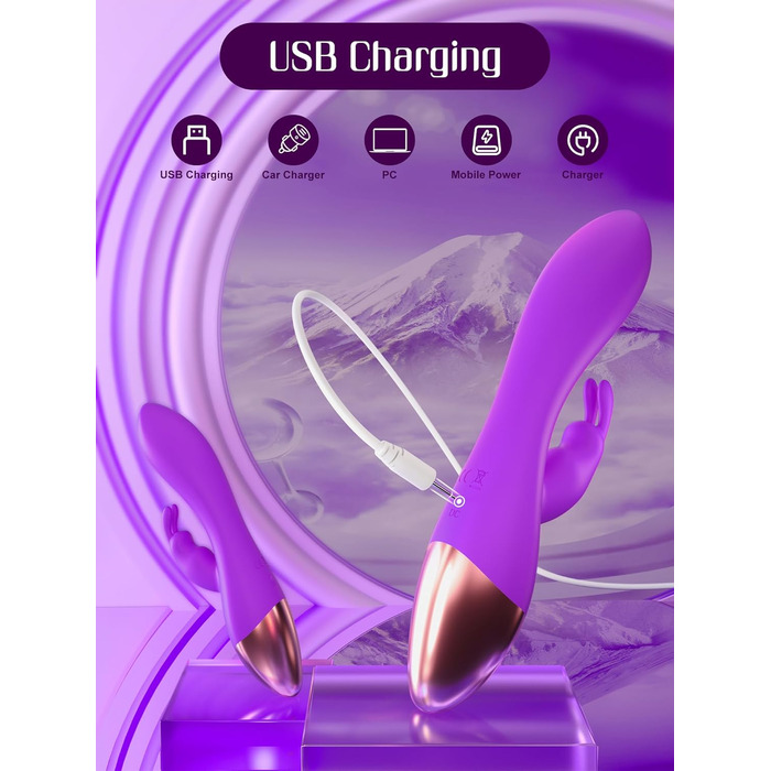 Вібратор для жінок: набір сексуальних іграшок з 10 режимами, кліторальний ділдо, G-spot, для пар, чорний/фіолетовий