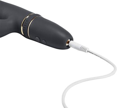 Вібратор AMORELIE Crush – Кролик, 18,5 см | Водостійкий, акумуляторний (Чорний)