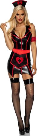 Костюм медсестри Leg Avenue Naughty Nurse, чорний, червоний, розмір M