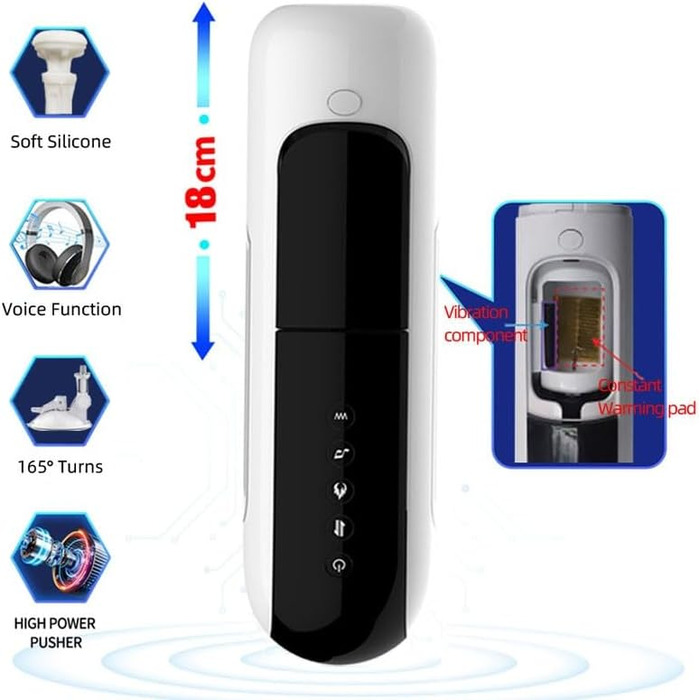 Автоматичний тренажер для фітнесу для чоловіків, 10 частот, інтелектуальний нагрів, інтелектуальна вимова