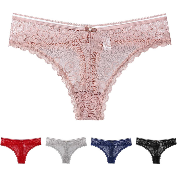 Сексуальні жіночі труси-танга з мереживом, 3 шт./набір, низька талія, безшовні G-стрінги, червоний колір, розмір XL