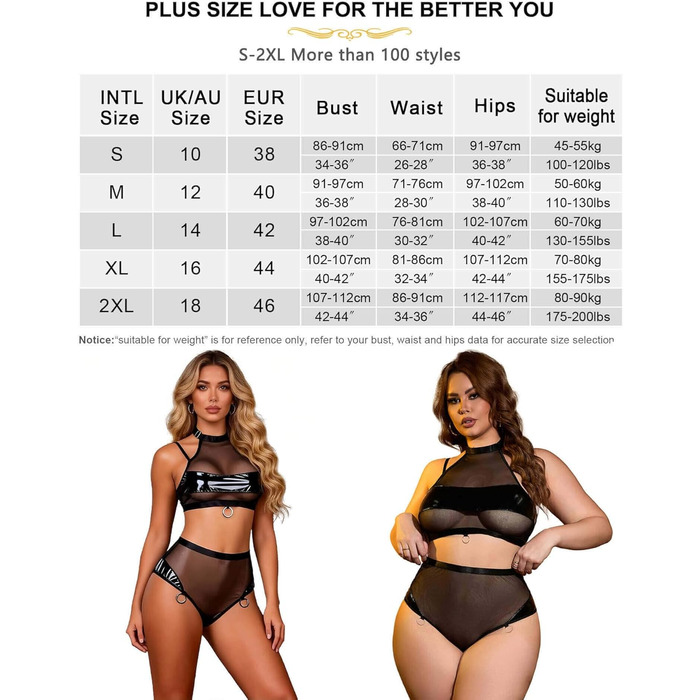 Сексуальна спідня білизна Ohyeahlady з шкіри та сітки, великі розміри, комплект для рейву, прозорий топ та шорти, чорний (упаковка поштучно) XXL