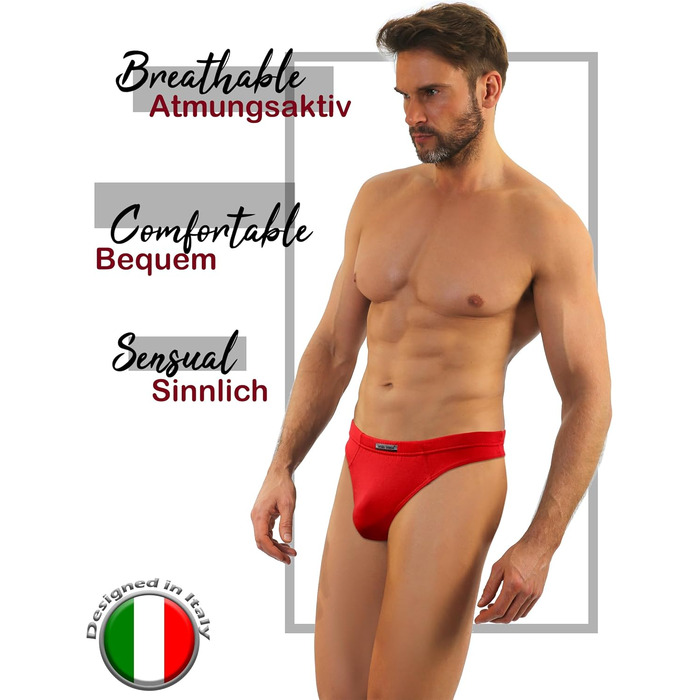 Sesto Senso чоловіча труси-танга з мікромодалю, 3 шт. (червоний, темно-синій, бірюзовий)