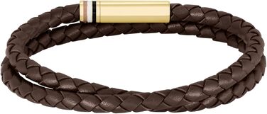 Чоловічий шкіряний браслет BOSS Jewelry колекція ARES з плетеної шкіри (одинарний або подвійний ремінець), кольори: темно-синій, коричневий, чорний