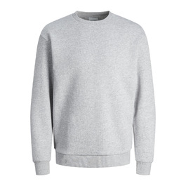 Чоловічий світшот JACK & JONES однотонний, світло-сірий меланж, розмір M