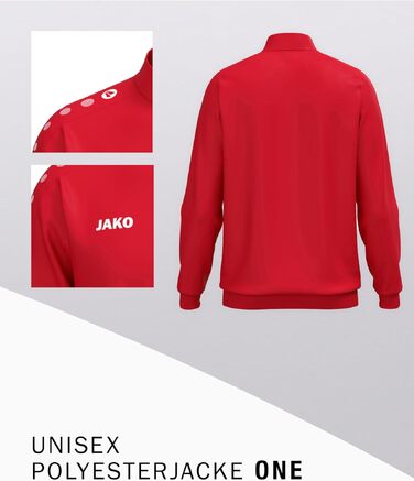 Спортивна куртка JAKO One унісекс із переробленого поліестеру з функцією Keep Dry для тренувань та відпочинку, червона, розмір L