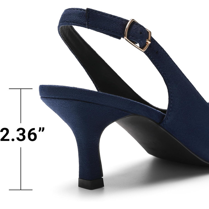 Жіночі туфлі-човники Dream Pairs Slingback на підборах, темно-сині замшеві, розмір 39 EU