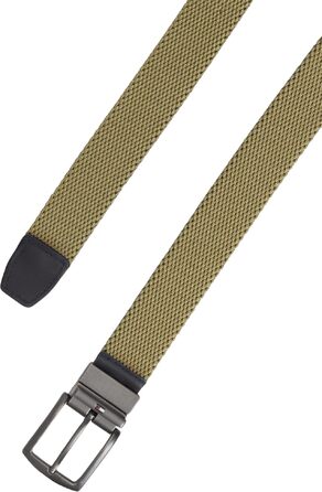Чоловічий ремінь Tommy Hilfiger Denton Elastic Rev (AM0AM14574) двосторонній, еластичний, колір Khaki Platinum Olive, розмір 85