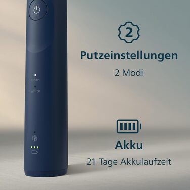 Електрична звукова зубна щітка Philips Sonicare 5500 HX7113/01, 2 режими чищення, контроль натискання, SmarTimer, синя (Navy), з футляром