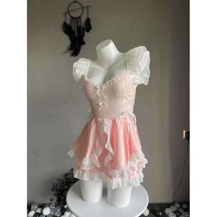 Костюм для косплею SNOMYRS: Французька служниця, сексуальний набір нижньої білизни, костюм для Хелловіну, babydoll