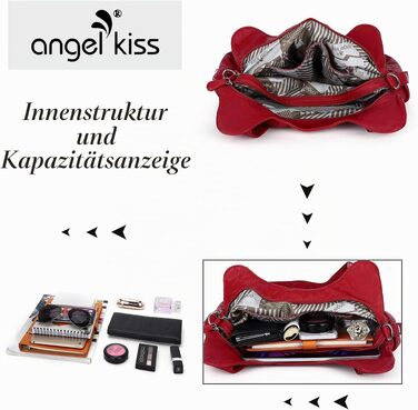 Жіноча сумка-хобо Angelkiss: велика сумка через плече для щоденного використання та подорожей, червона (Getaway Solids)