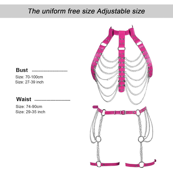 Жіночий комплект: тілесний ланцюжок, ланцюжок на стегна, стрінги, панталони-підтяжки