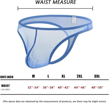 Сліп BIATWOWR для чоловіків: прозорі труси-сліпи з тонкого матеріалу, синього кольору (L)